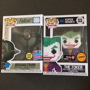 Funko Pop Assaultron and The Joker
